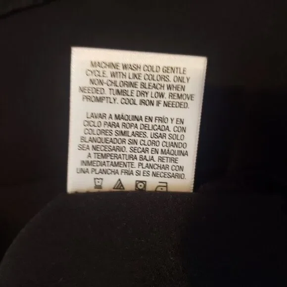 Laura Scott Military Style Button Up Black Blouse Womens Size Large NEW - Picture 6 of 9